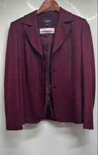 Load image into Gallery viewer, Jones Wear Womens Wine Single-Breasted 2-Piece Skirt And Blazer Set Size 8
