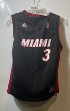 Load image into Gallery viewer, Adidas Boys Black Miami Heat Dwyane Wade #3 Sleeveless Basketball Jersey Size M
