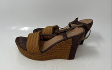 Load image into Gallery viewer, Ugg Womens Brown Tweed Open Toe Wedge Heel Ankle Strap Sandals Size 8.5

