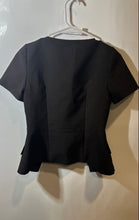 Load image into Gallery viewer, Zara Womens Black Short Sleeve Square Neck Button Front Blouse Top Size XS
