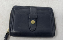 Load image into Gallery viewer, Fossil Womens Black Leather ID And Credit Card Slots Accordion Zip-Around Wallet
