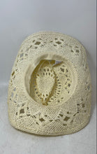 Load image into Gallery viewer, Melrose And Market Womens Beige Crochet Wide Brim Cowboy Hat One Size
