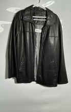Load image into Gallery viewer, Roundtree &amp; Yorke Mens Black Leather Long Sleeve Pockets Full-Zip Jacket Size L
