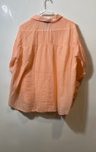 Load image into Gallery viewer, Express Womens Peach Printed Collared Long Sleeve Button-Up Shirt Size S
