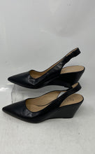 Load image into Gallery viewer, Franco Sarto Womens Racer Black Wedge Slip-On Slingback Heels Size 7.5M
