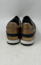 Load image into Gallery viewer, DKNY Womens Marli Black Rose Gold Silver Glitter Slip-On Sneaker Shoes Size 8.5M
