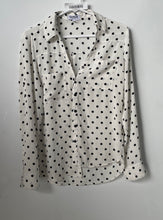 Load image into Gallery viewer, Express Womens The Portofino White And Black Polka Dot Button-Up Shirt Size S/P
