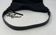 Load image into Gallery viewer, The Sak Womens Black Crochet Charm Inner Pocket Zipper Medium Shoulder Bag
