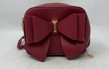 Load image into Gallery viewer, Grossi Womens Red Leather Adjustable Strap Inner Pockets Shoulder Crossbody Bag
