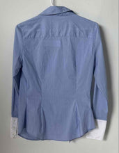 Load image into Gallery viewer, Zara Womens Light Blue White Long Sleeve Collared Button-Up Shirt Size Small
