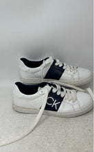 Load image into Gallery viewer, Calvin Klein Womens Gwena White Blue Round Toe Lace-Up Sneakers Shoes Size 8M
