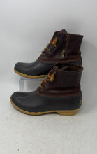 Load image into Gallery viewer, Sperry Womens Saltwater STS91176 Black Brown Leather Ankle Duck Boots Size 9
