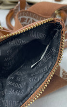 Load image into Gallery viewer, Steve Madden Womens Beige Brown Leather Zipper Inner Pockets Crossbody Bag
