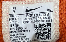 Load image into Gallery viewer, Nike Womens Tech Hera FQ8107-133 White Orange Lace-Up Sneaker Shoes Size 9
