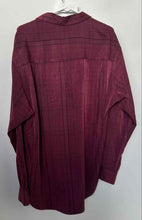Load image into Gallery viewer, Haggar Clothing Mens Burgundy Plaid Print Long Sleeve Button-Up Shirt Size Large
