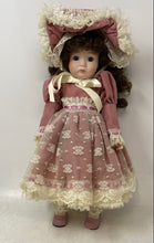 Load image into Gallery viewer, Vintage Dynasty Doll Collection Curly Hair Brown Eyes Porcelain Doll
