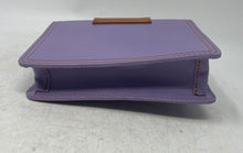 Load image into Gallery viewer, Vera Pelle Womens Purple Leather Turn Lock Adjustable Strap Crossbody Purse
