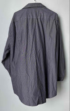 Load image into Gallery viewer, Kenneth Cole Mens Purple Striped Long Sleeve Slim Fit Dress Shirt Size 20 34/35
