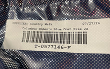 Load image into Gallery viewer, Columbia Womens Blue Long Sleeve Front Zipper Hooded Parka Jacket Size 2X
