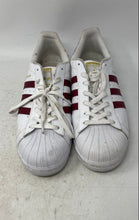 Load image into Gallery viewer, Adidas Mens Superstar Foundation BY3713 White Burgundy Sneaker Shoes Size 13
