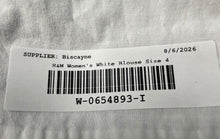 Load image into Gallery viewer, H&amp;M Womens White Cotton Long Sleeve Collared Button-Up Shirt Size 4
