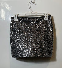 Load image into Gallery viewer, Express Womens Gray Silver Sequin Pull On Elastic Waist Mini Skirt Size XS
