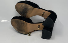 Load image into Gallery viewer, Kensie Womens Black Suede Open Toe Scalloped Platform Ankle Strap Heels Size 9
