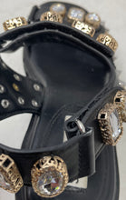 Load image into Gallery viewer, Steve Madden Womens Leslie Black Studded Open Toe Platform Sandals Size 6M

