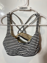 Load image into Gallery viewer, Lululemon Womens Black White Striped Scoop Neck Activewear Sports Bra Size 8
