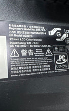 Load image into Gallery viewer, HP Model No W2207H Black Gray 22 Inch Computer Monitor With Cables Not Tested
