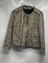 Load image into Gallery viewer, Zara Basic Womens Gold Shimmer Long Sleeve Button Front Blazer Jacket Size Small
