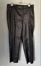 Load image into Gallery viewer, Loft Womens Black Flat Front Slash Pockets Straight Leg Shimmer Dress Pants Sz 6
