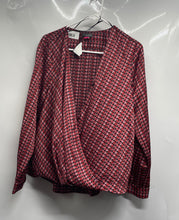 Load image into Gallery viewer, Vince Camuto Womens Multicolor Printed Long Sleeve Draped Blouse Top Size L
