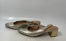 Load image into Gallery viewer, Cole Haan Womens The Go-To Gold Leather Block Heel Slingback Sandals Size 9
