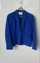 Load image into Gallery viewer, Calvin Klein Womens Blue Long Sleeve Peak Lapel One-Button Blazer Size 16
