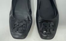 Load image into Gallery viewer, Authentic Tory Burch Womens Black Leather Slip-On Ballet Flats Size 8 Damaged
