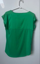 Load image into Gallery viewer, Express Womens Green Round Neck Regular Fit Short Sleeve Blouse Top Size SP
