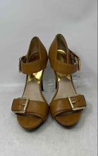 Load image into Gallery viewer, Michael Kors Womens Brown Leather Stiletto Ankle Strap Heels Size 8.5M
