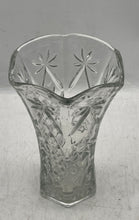 Load image into Gallery viewer, Clear Engraved Crystal Cut Decorative Collectible Scalloped Edge Flower Vase
