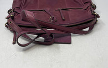 Load image into Gallery viewer, Gianni Bini Womens Purple Leather Adjustable Strap Zip Top Crossbody Handbag
