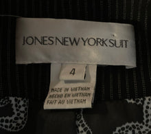Load image into Gallery viewer, Jones New York Suit Womens Black Striped Print One-Button Blazer Size 4
