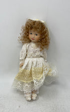 Load image into Gallery viewer, Cracker Barrel Curly Blonde Hair And Blue Eyes Victorian Porcelain Doll With Box
