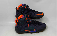 Load image into Gallery viewer, Nike Kids LeBron 12 Black Orange Purple Lace-Up Sneakers Shoes Size 6Y
