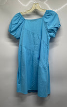 Load image into Gallery viewer, Zara Womens Blue Short Sleeve Square Neck Tiered Pullover Mini Dress Size XS

