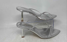 Load image into Gallery viewer, Steve Madden Womens Silver Pointed Toe Kitten Strappy Sandals Size 9.5M
