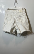 Load image into Gallery viewer, Zara Womens White Denim 5-Pockets Flat Front Distressed Cut-Off Shorts Size 4
