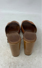 Load image into Gallery viewer, UGG Womens Brown Beige Block Leather Open Toe Studded Heel Slide Sandals Sz 7.5B
