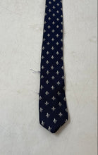 Load image into Gallery viewer, Tie Rack Mens Blue Printed Silk Adjustable Keeper Loop Formal Pointed Tie
