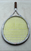 Load image into Gallery viewer, Wilson White Blue Brown Ceramic Graphite Composite Midsize Tennis Racquet
