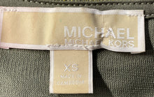 Load image into Gallery viewer, Michael Kors Womens Green Zebra Print Button Front Cropped Blouse Top Size XS

